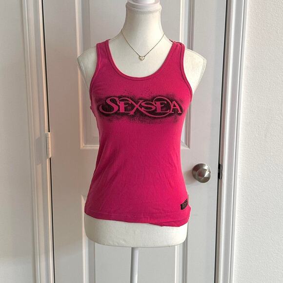SexSea Size Medium Vintage Pink Y2K 2000s Tank Made With 100% Cotton - Picture 1 of 8